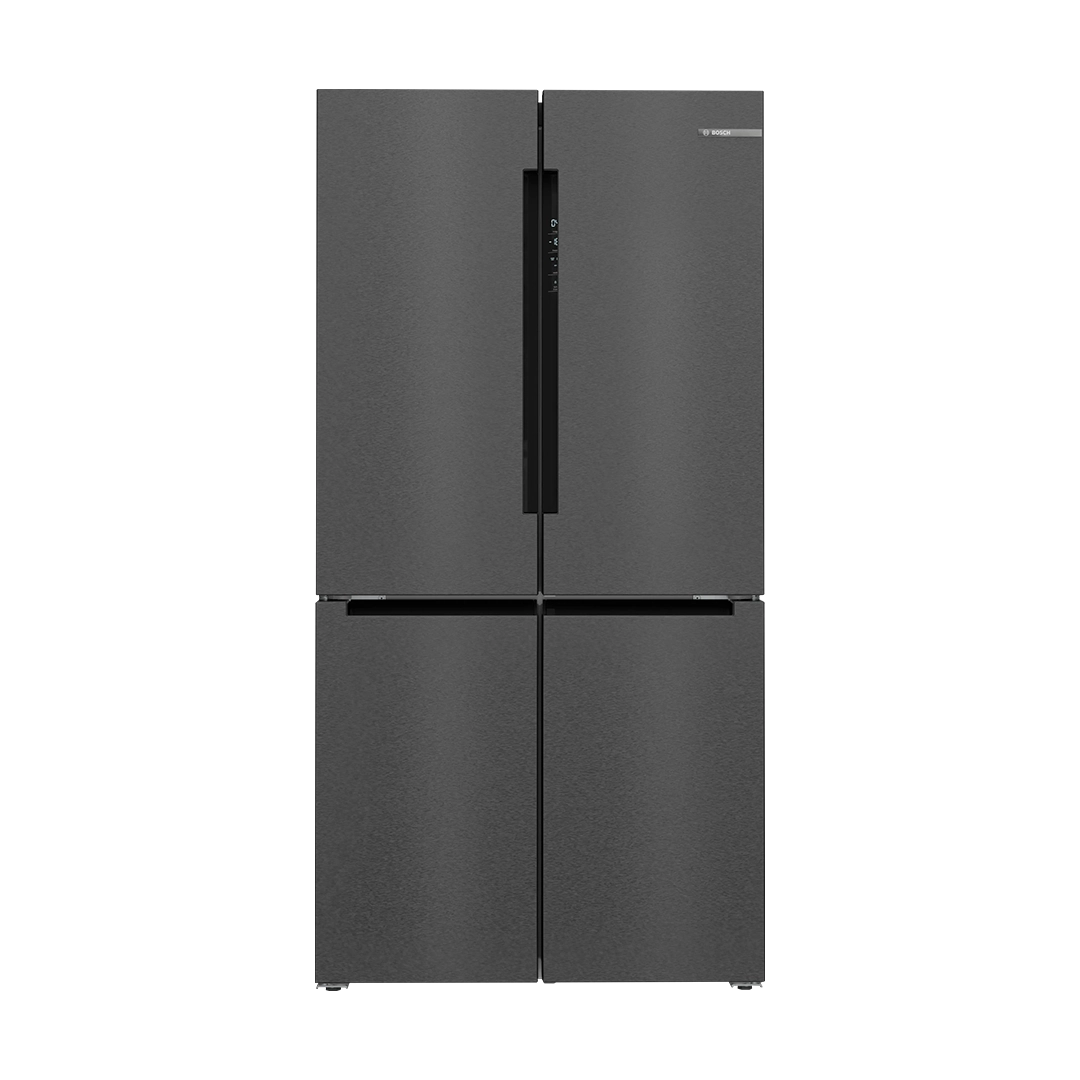 Bosch ตู้เย็นเฟรนช์ดอร์ มีช่องแช่แข็งด้านล่าง ซีรีส์ 4 ขนาด 21.4Q สีดำ รุ่น KFN96AXEA