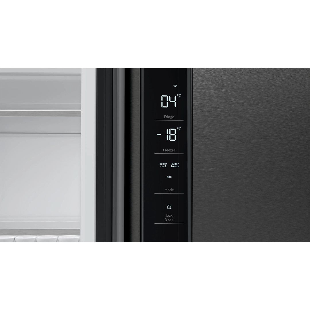 Bosch ตู้เย็นเฟรนช์ดอร์ มีช่องแช่แข็งด้านล่าง ซีรีส์ 4 ขนาด 21.4Q สีดำ รุ่น KFN96AXEA - Image 5