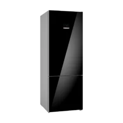 Bosch ตู้เย็นแบบมีช่องแช่แข็งด้านล่าง ซีรี่ส์ 6 ขนาด 17Q 193 x 70 cm สีดำ ประตูกระจก รุ่น KGN56LB41Q
