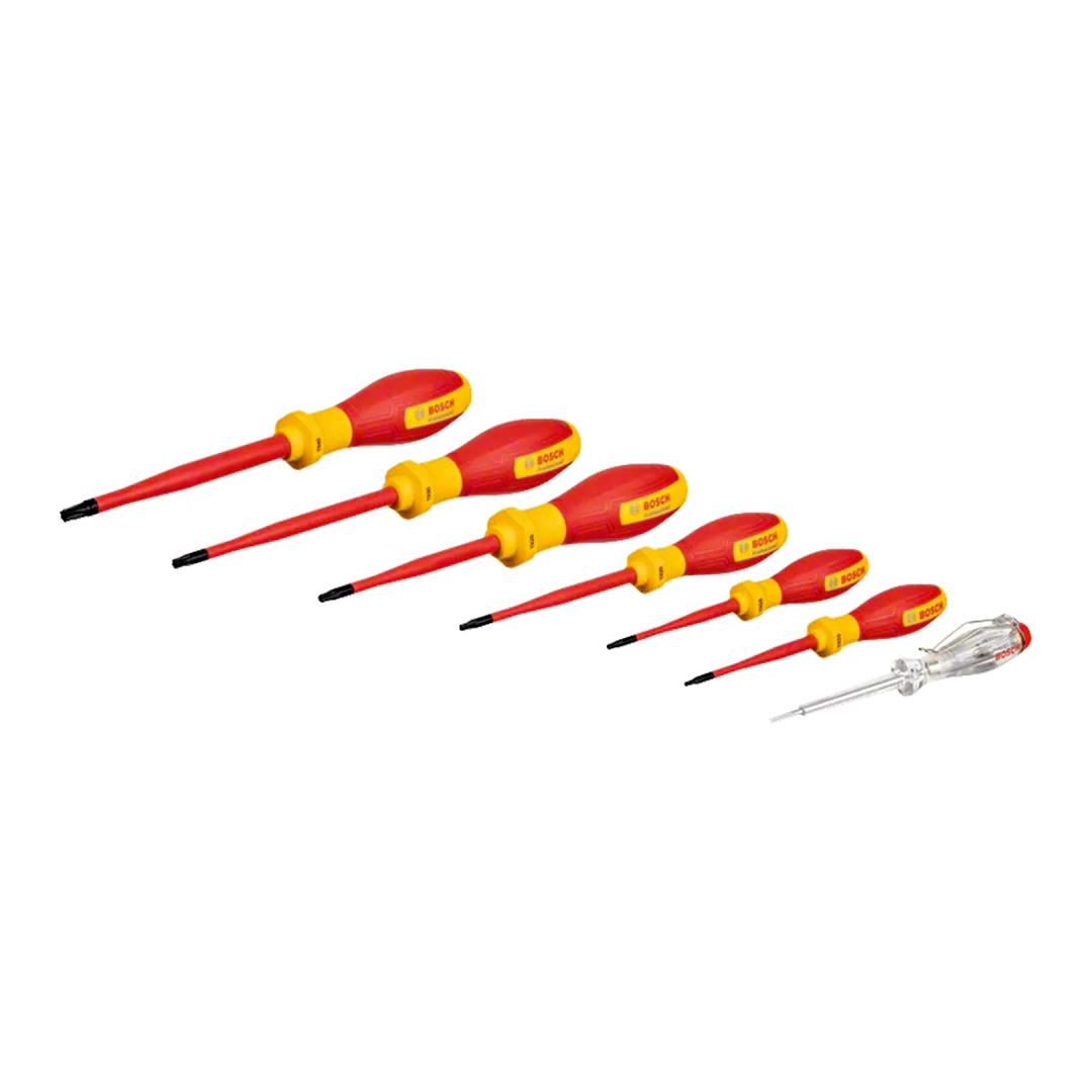 Bosch ชุดไขควงกันไฟ VDE 7 ชิ้น (TX / ไขควงวัดไฟ) รุ่น 1600A02NF8