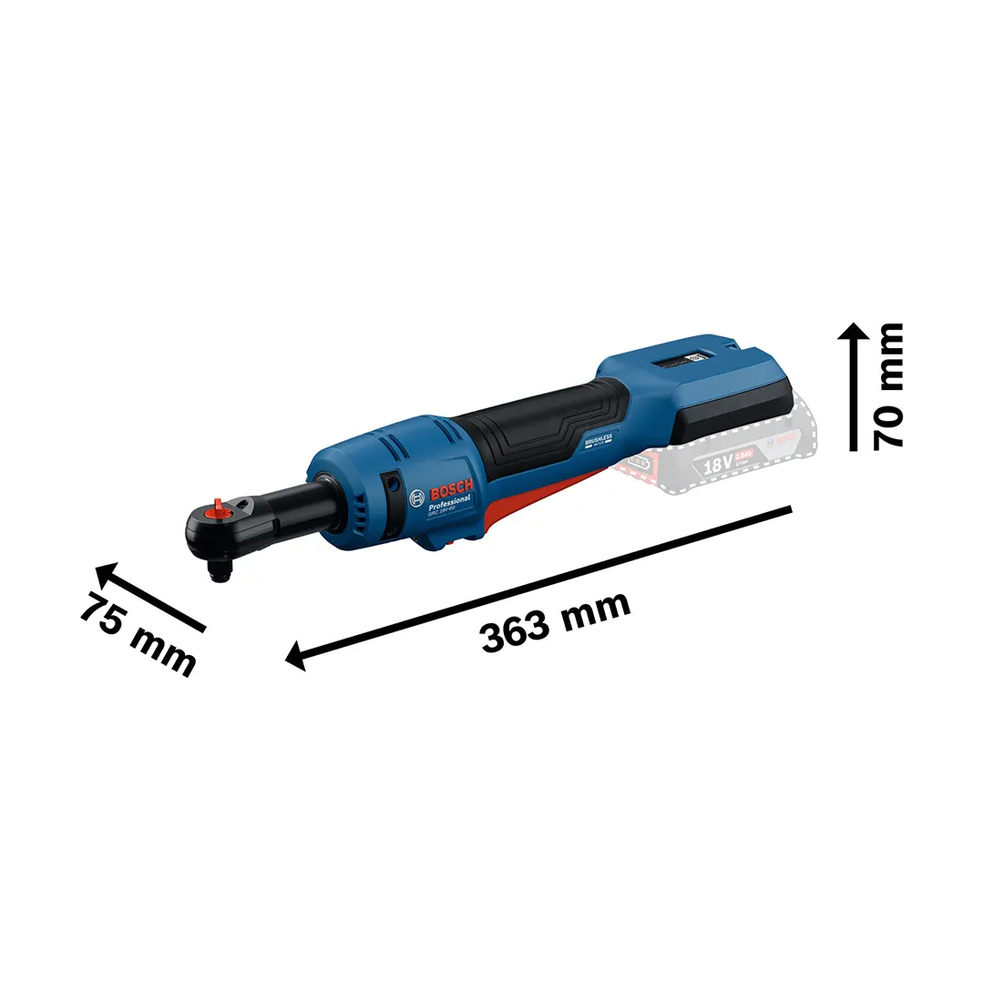 Bosch ประแจบล็อคด้ามฟรีไร้สาย รุ่น GRC 18V-60 (เครื่องเปล่า) - Image 2